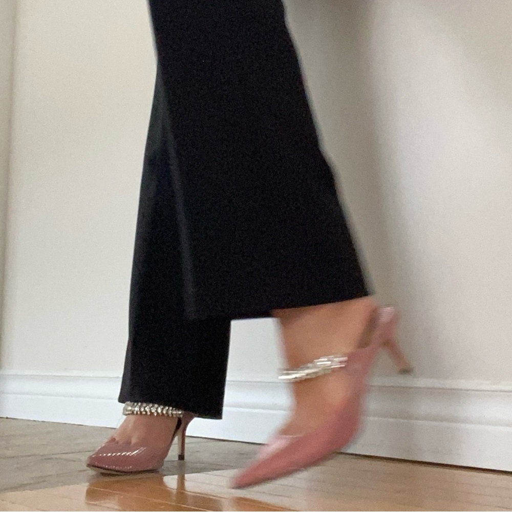 Jimmy Choo Bing 65 Pink Heels with Crystal Strap - Picture 11 of 12